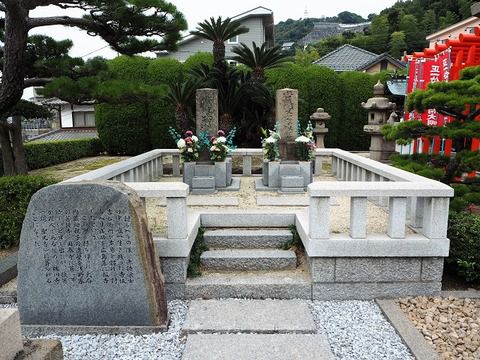 大石内蔵助親子のお墓がある「聖光寺」の境内（広島県広島市）