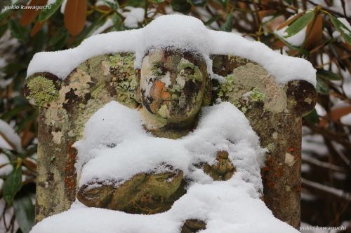 雪景色の室生寺 No.40　（ 石仏 ） 　[ 奈良・大和路の名刹 探訪！ 女人高野　室生寺 （ Murouji-temple ） No.133 ]