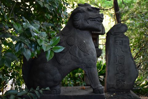 御田八幡神社古跡の狛犬達
