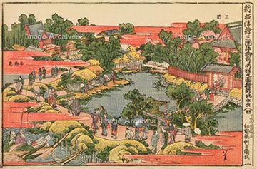 北斎が描いた三囲神社と水神社